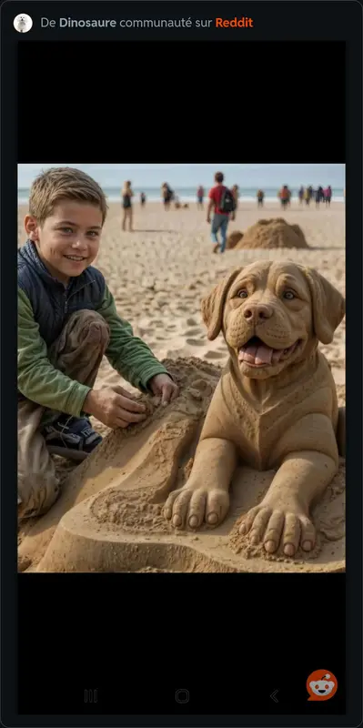 Boy With Sand Dog Sculpture