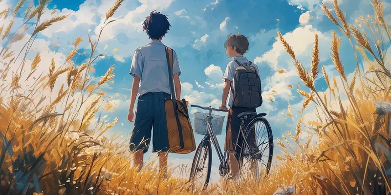 Boys In Wheat Field