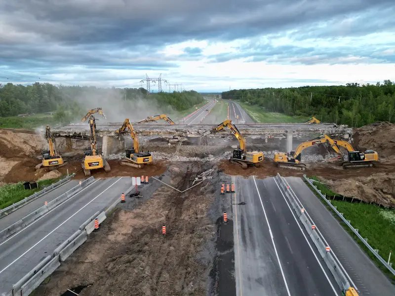 Bridge Demolition With Excavators