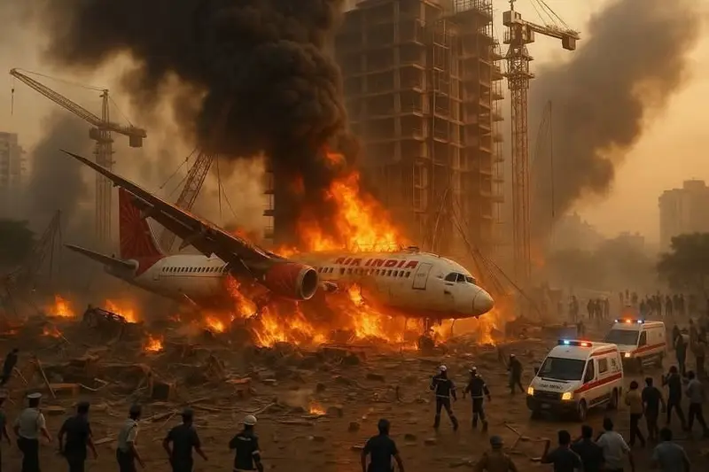 Burning Airplane Scene, Disaster