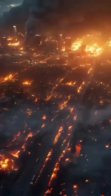 Burning Cityscape Apocalypse Scene