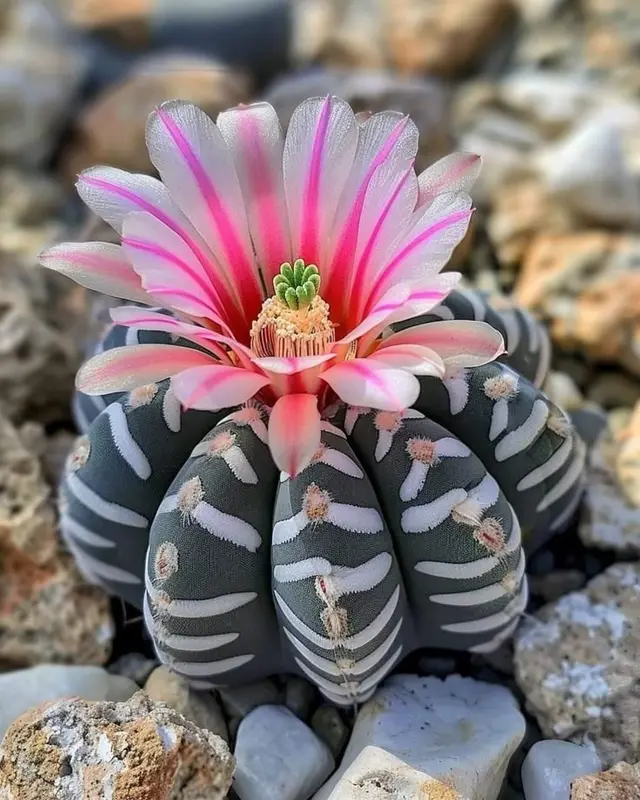 Cactus Flower In Rock Bed