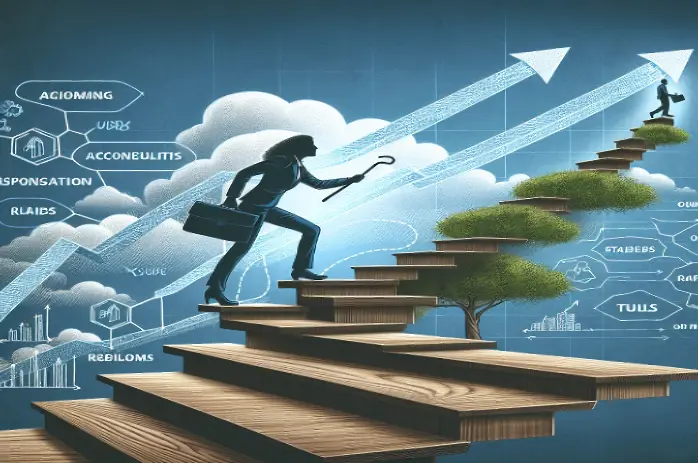 Career Growth Staircase Illustration