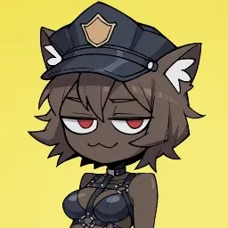 Cartoon Cat-Eared Police Character