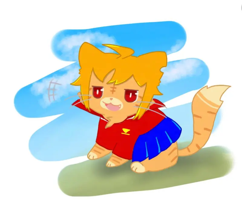 Cartoon Cat In Clothes