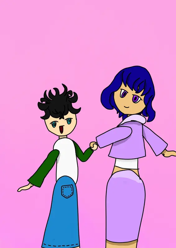 Cartoon Characters On Pink Background