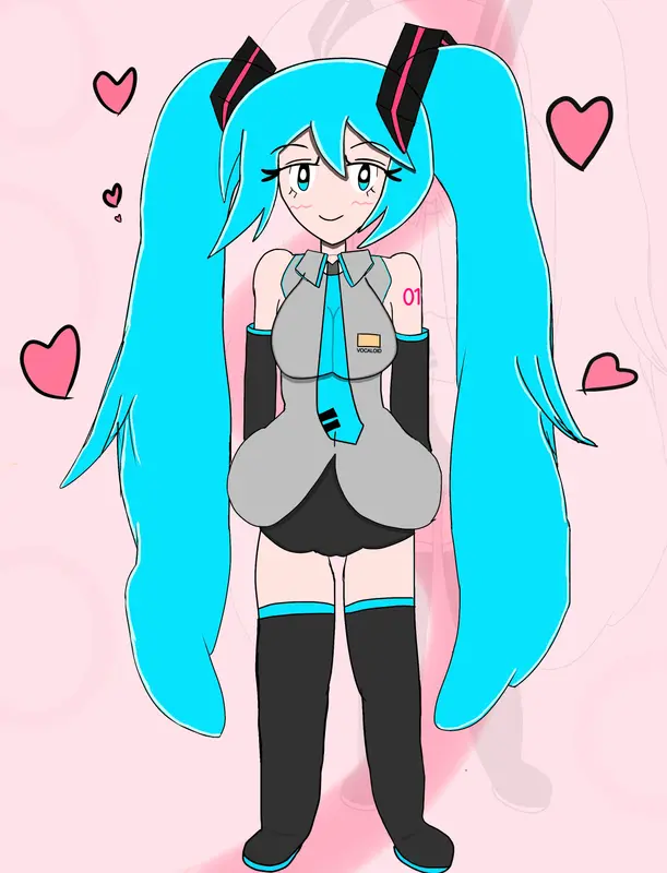 Cartoon Girl With Blue Pigtails