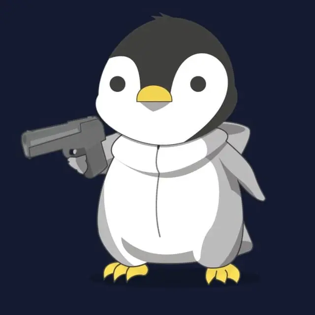Cartoon Penguin With Toy Gun