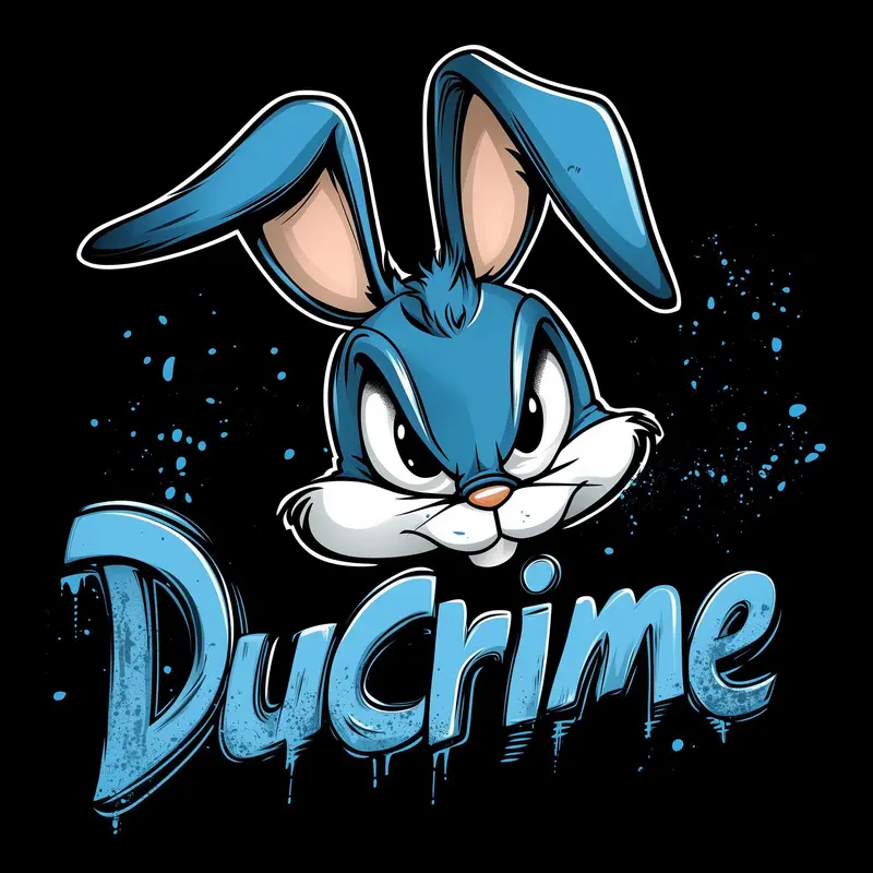 Cartoon Rabbit Graffiti Logo