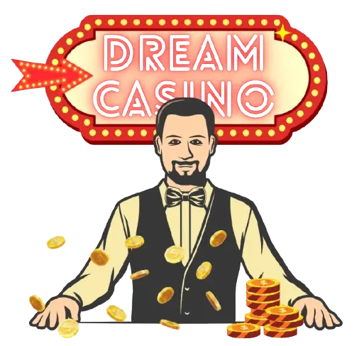 Casino Dealer Illustration With Sign