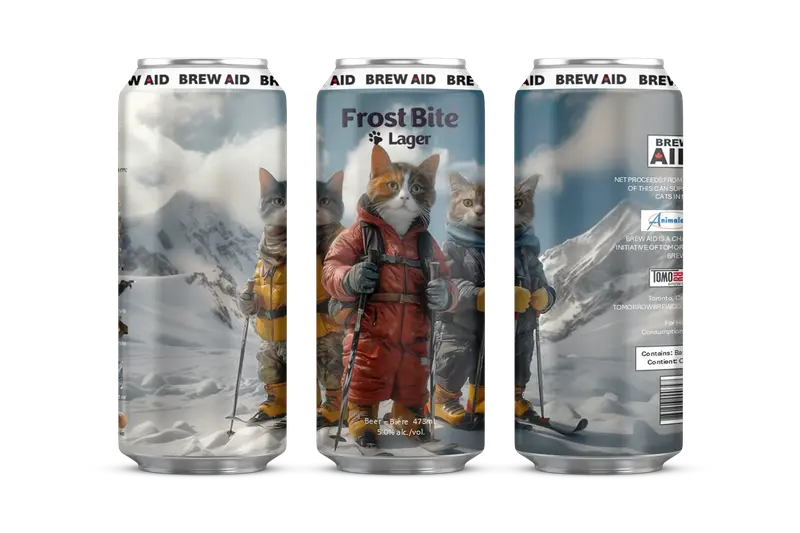 Cats Skiing Beer Cans