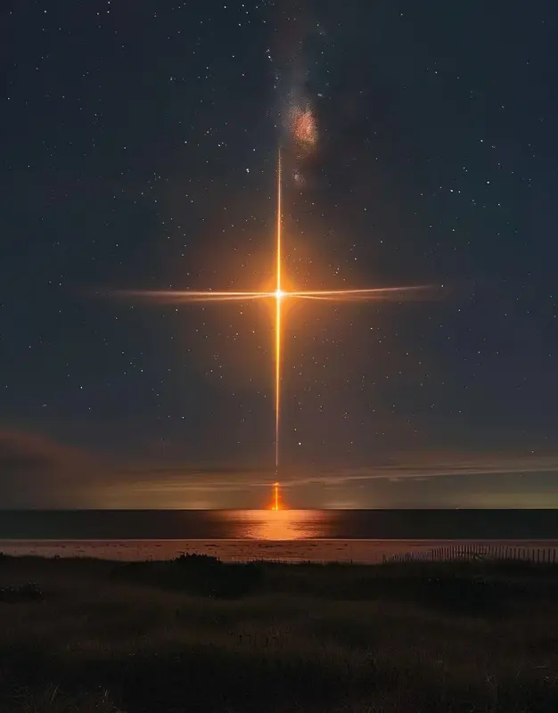 Celestial Cross Over The Sea