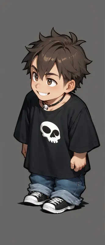 Chibi Character With Skull Shirt