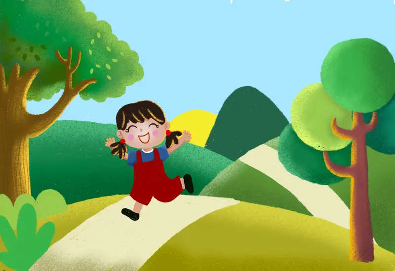 Child In Vibrant Landscape