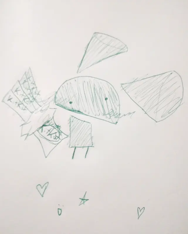 Childlike Sketch With Abstract Forms