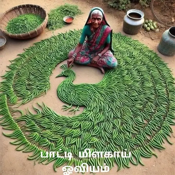 Chilies Arranged As Peacock