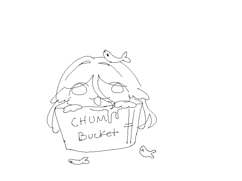 Chum Bucket Line Drawing