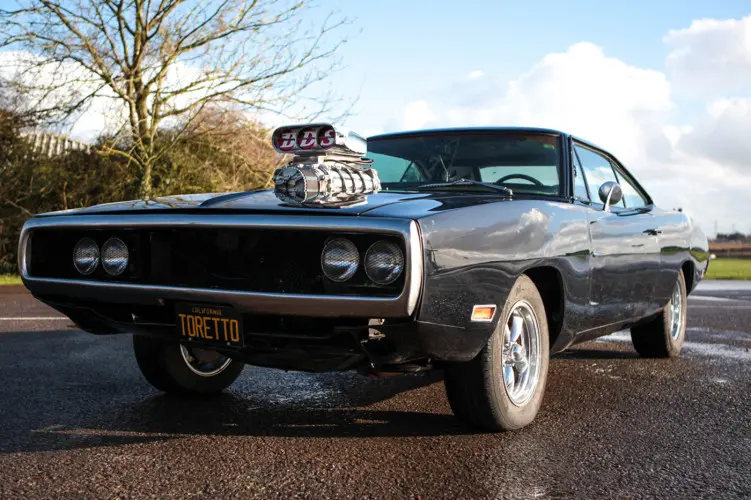 Classic Muscle Car With Supercharger