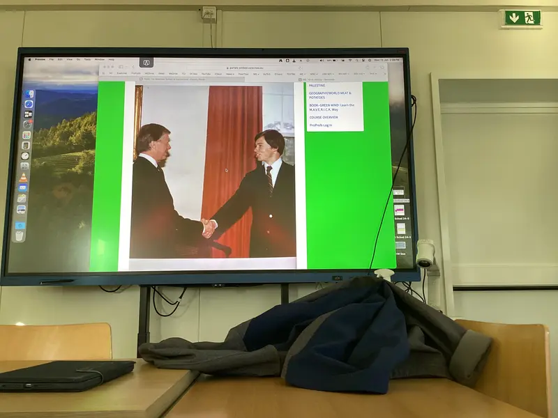 Classroom Projected Handshake Image