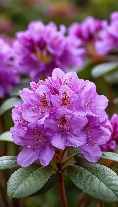 Close-up Purple Rhododendron Bloom