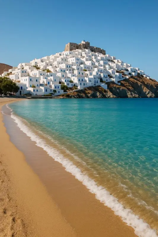 Coastal Town And Turquoise Water