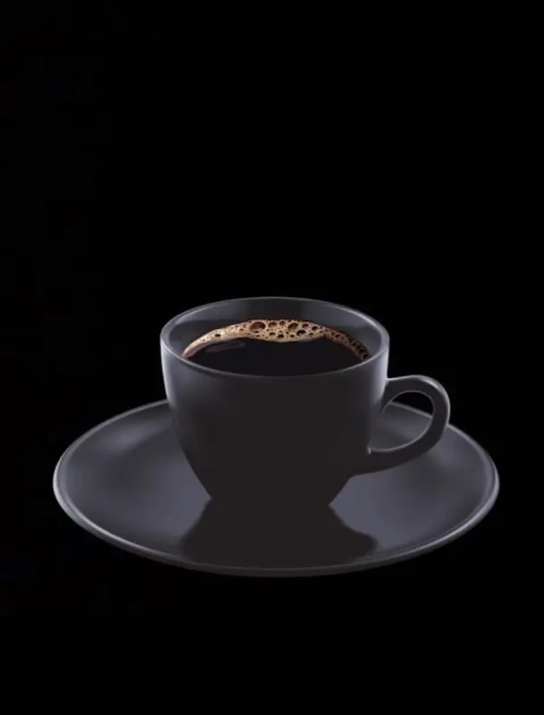 Coffee Cup On Black Backdrop