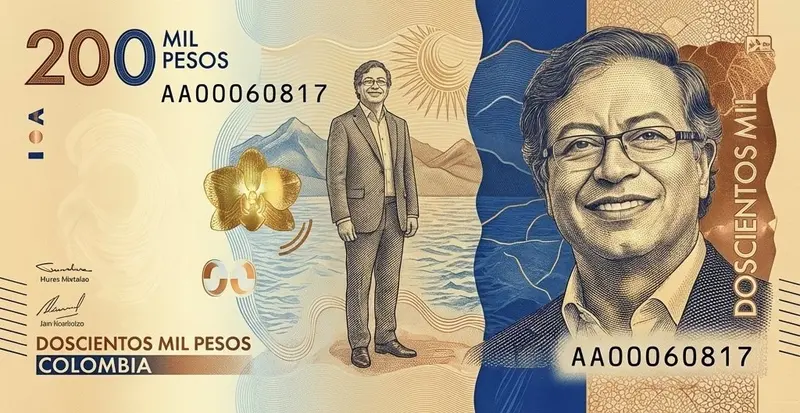 Colombian Banknote With Gustavo Petro