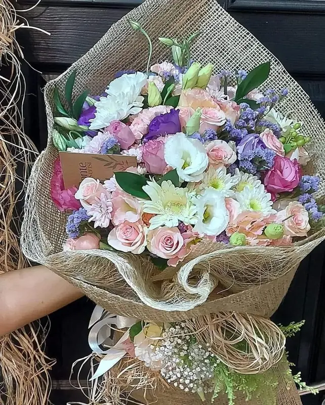 Colorful Floral Bouquet In Hand