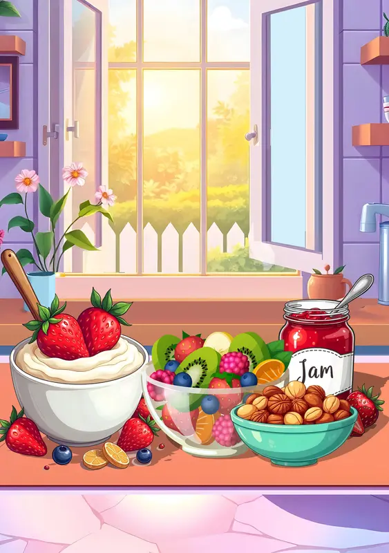 Colorful Kitchen Food Arrangement