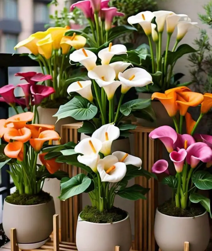 Colorful Potted Calla Lilies