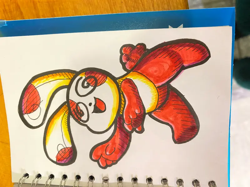 Colorful Rabbit Cartoon Illustration