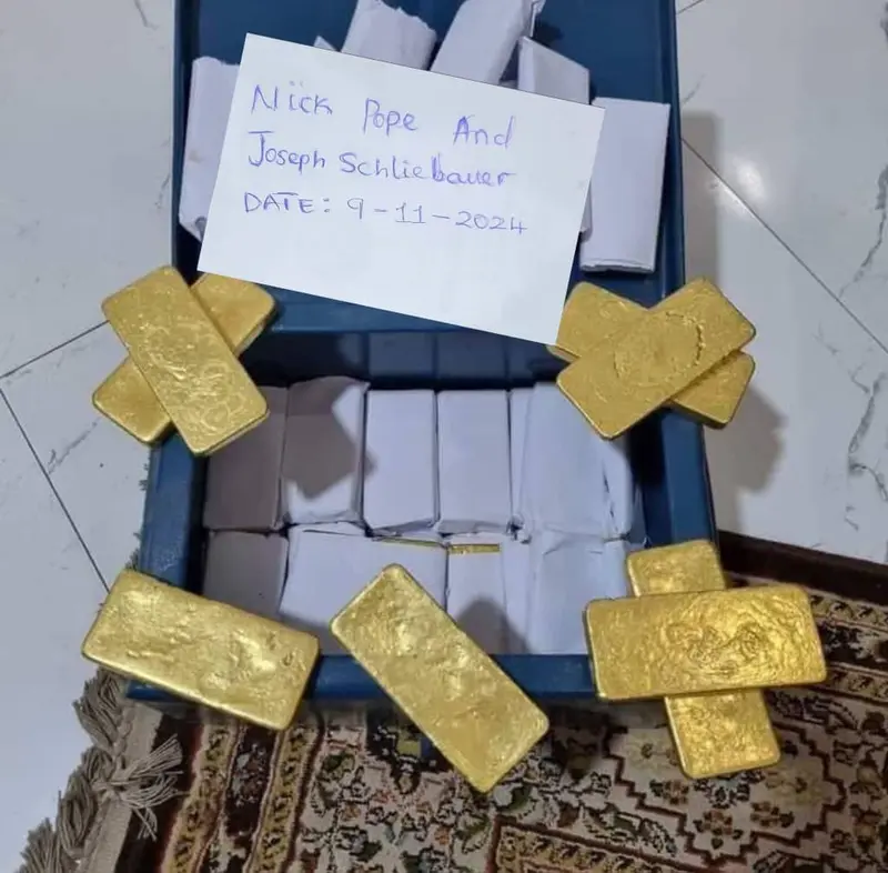 Container With Gold Bars And Packages