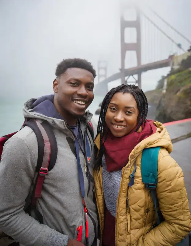 Couple At Golden Gate Bridge