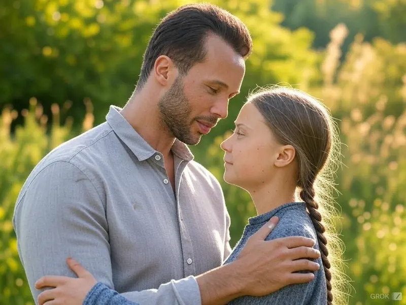 Couple Embracing Outdoors AI
