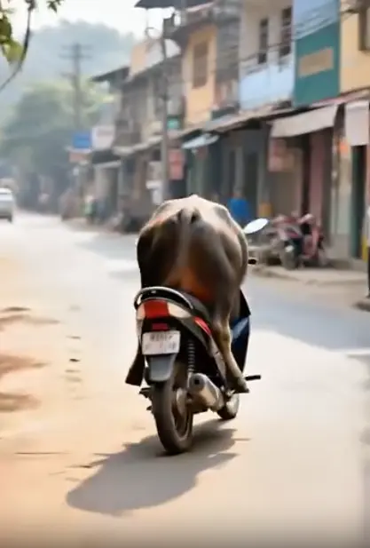 Cow On Scooter