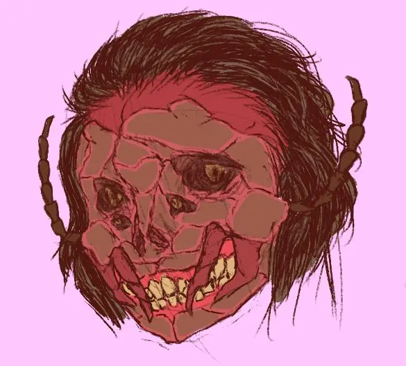 Cracked Skull With Braids