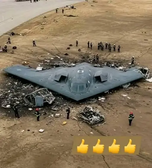 Crashed Stealth Bomber Investigation Scene