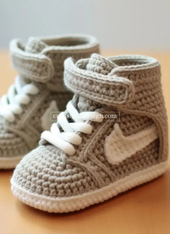 Crocheted Baby Sneaker Booties