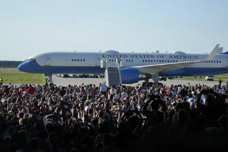 Crowd Near USA-marked Airplane