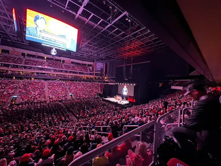 Crowded Arena With Speaker