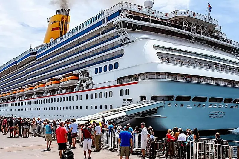 Cruise Ship Docked At Port