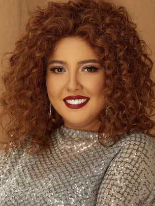 Curly Hair Silver Top Portrait