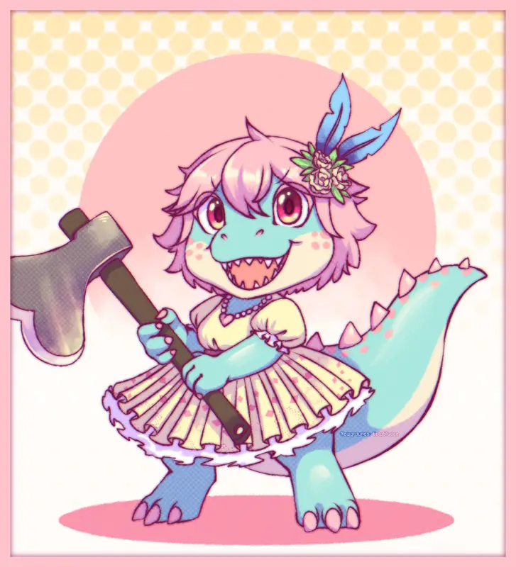 Cute Dinosaur In Dress Art