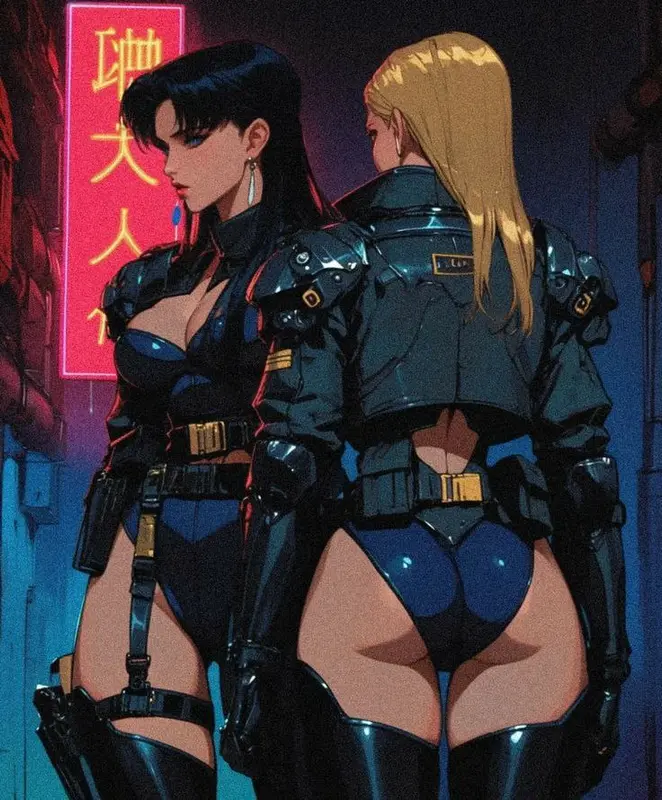 Cyberpunk Futuristic Women Artwork