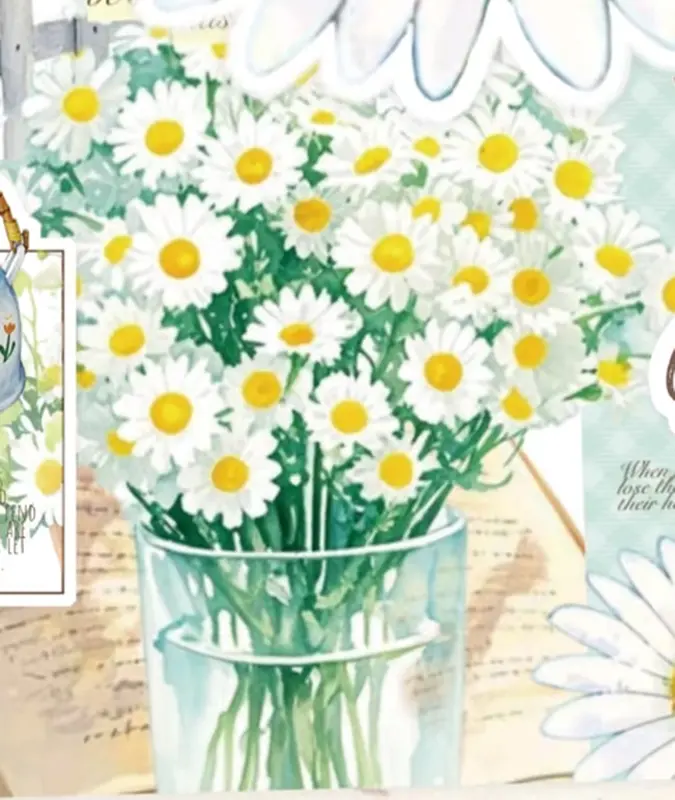 Daisies In Vase Illustration