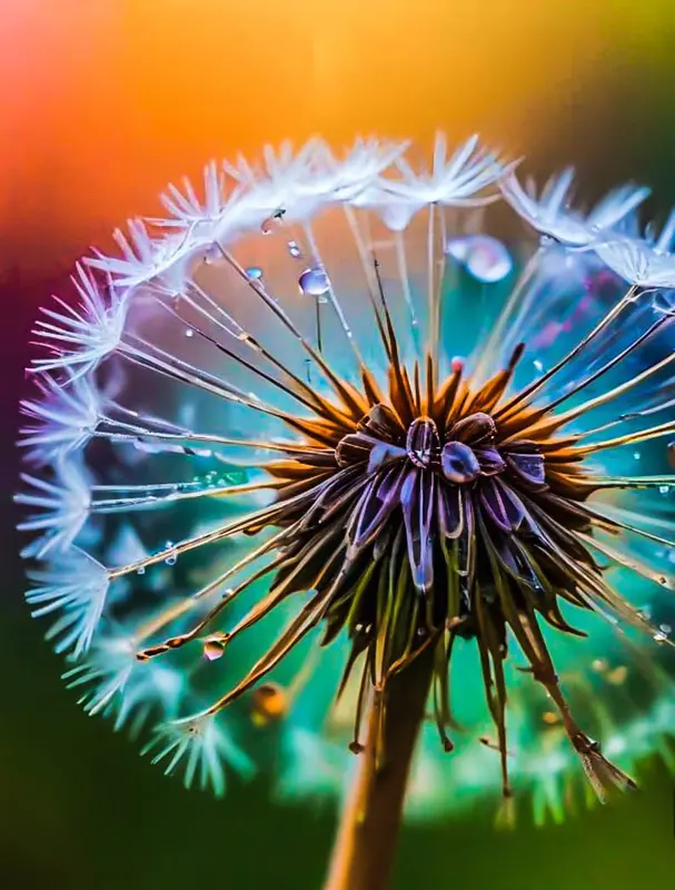Dandelion With Water Droplets