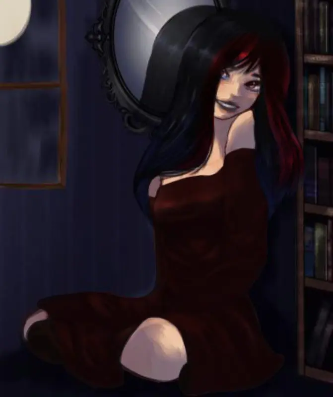 Dark Haired Woman Sitting Portrait