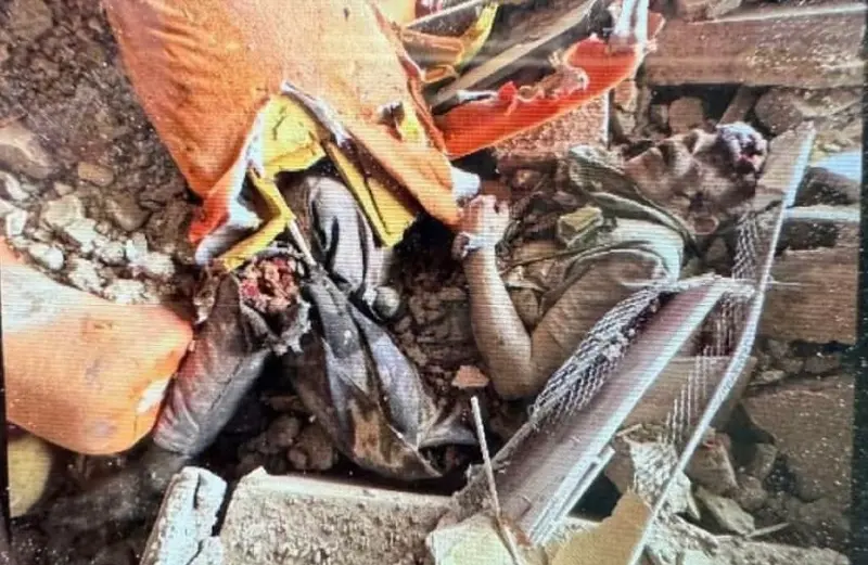 Debris And Injured Person Scene