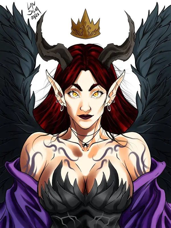 Demonic Woman With Crown And Wings