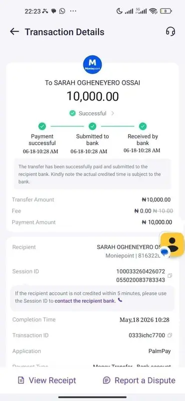 Digital Banking Transaction Receipt